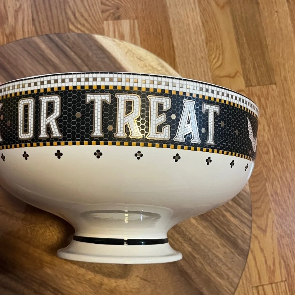 Anthropologie The Bistro Tile Stoneware Candy Bowl: Halloween Edition